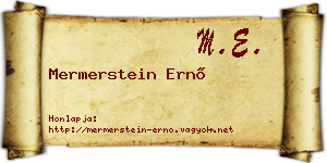 Mermerstein Ernő névjegykártya