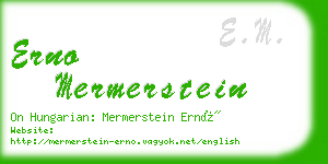 erno mermerstein business card